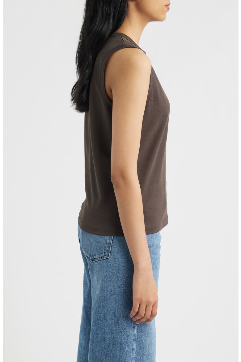 Cotton Tank, Alternate, color, CHOCOLATE BROWN