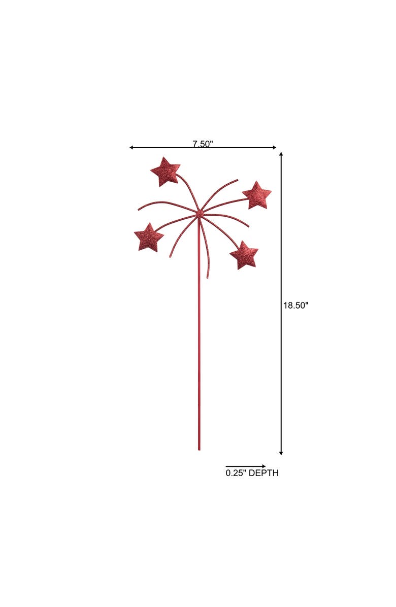 Transpac Metal Star Pick Red for Spring Home Decor, Alternate, color, Red
