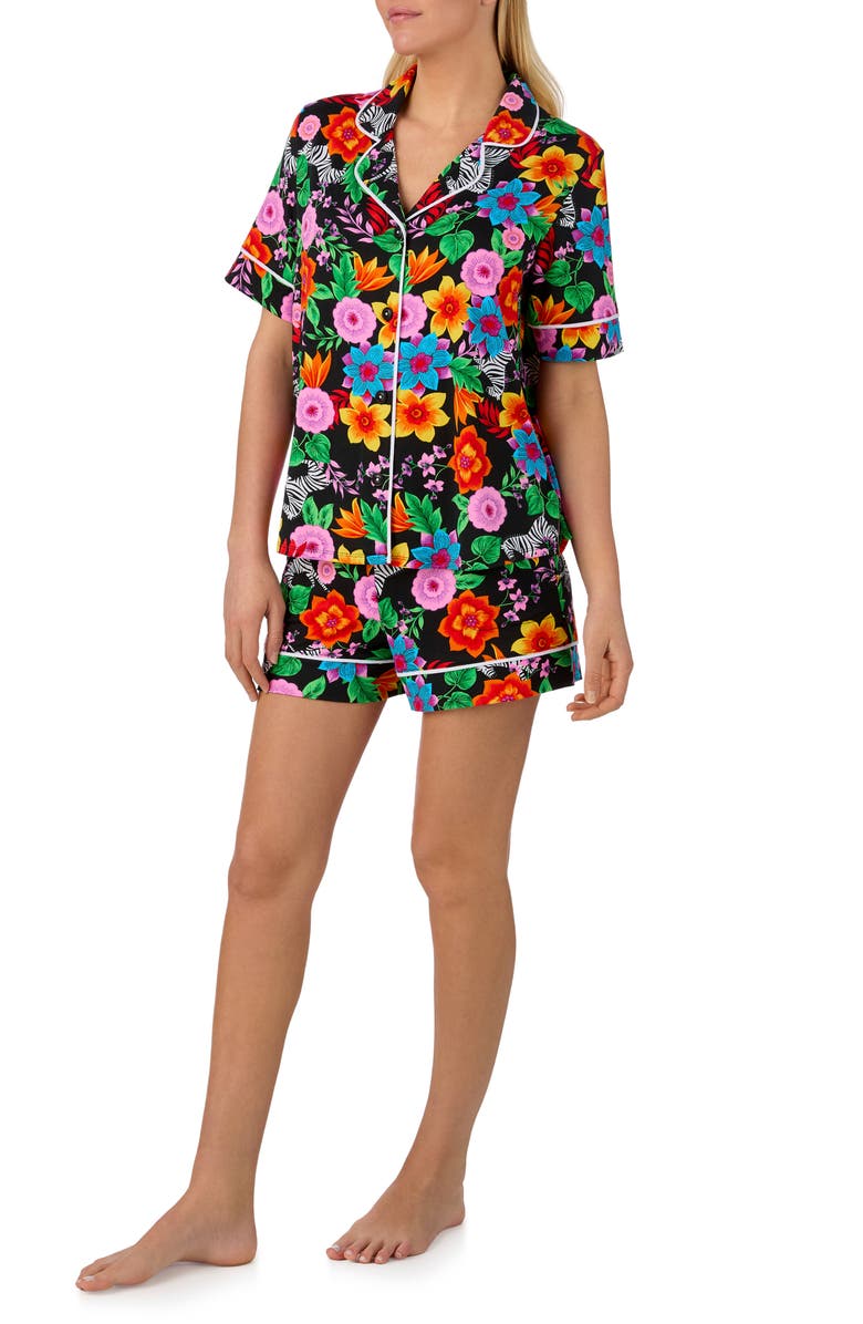 Room Service Pjs Piped Print Short Pajamas, Alternate, color, 