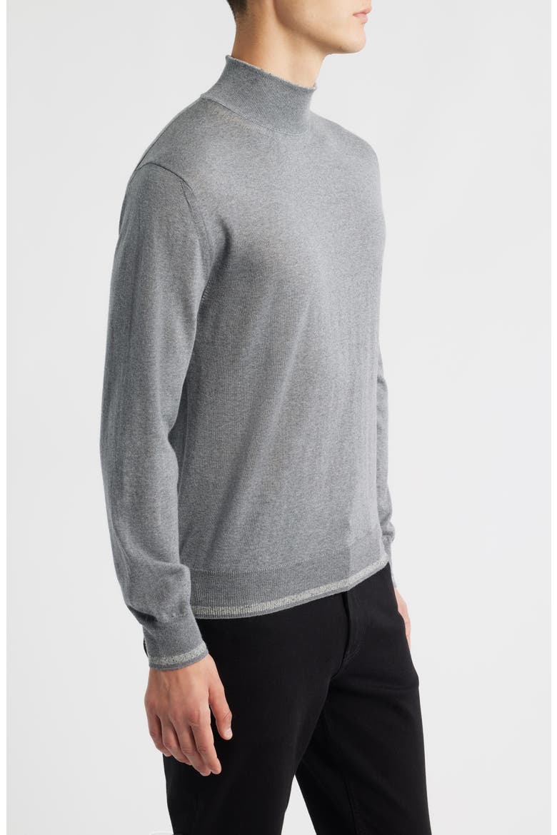 Mock Neck Wool & Silk Blend Sweater, Alternate, color, GREY