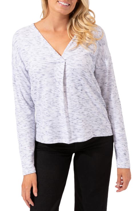 Johanna Long Sleeve V-Neck Overlap Shirt