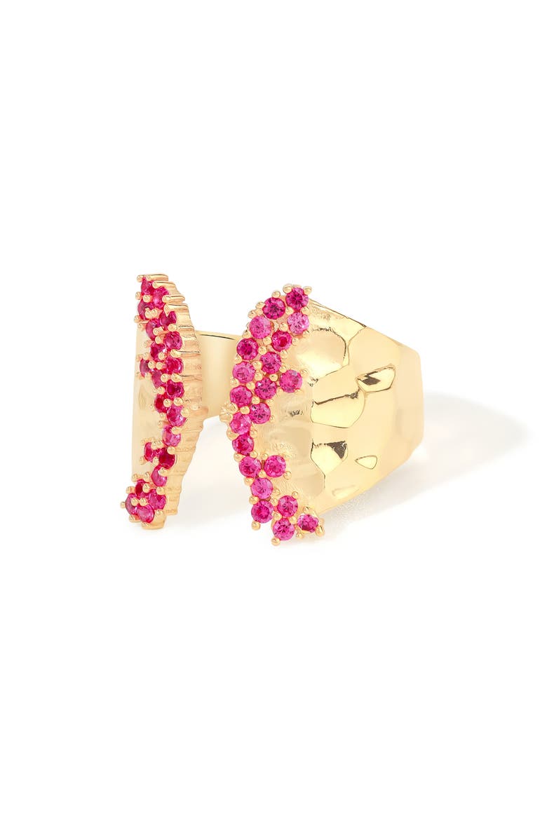 Lab Created Ruby Open Ring, Alternate, color, PINK