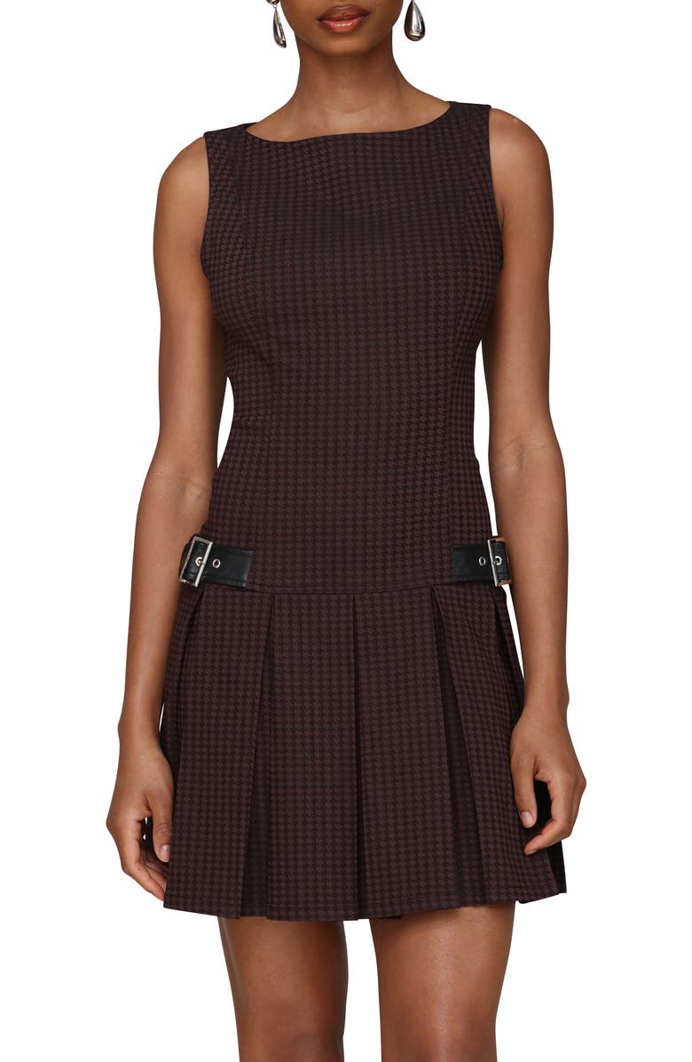 Avec Les Filles Pleated Boat Neck Minidress, Alternate, color,