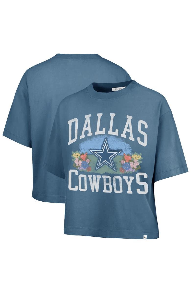 '47 Women's '47 Navy Dallas Cowboys Florentina Montauk Cropped T-Shirt, Main, color, Navy