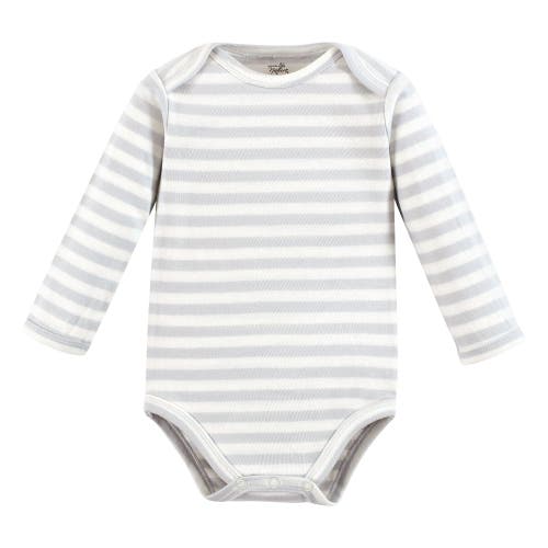 Touched By Nature Organic Cotton Long-sleeve Bodysuits In Multi