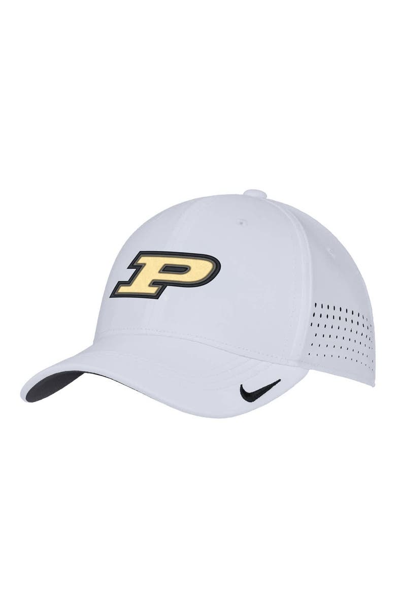Nike Men's Nike White Purdue Boilermakers 2025 On-Field Performance Flex Hat, Alternate, color, White