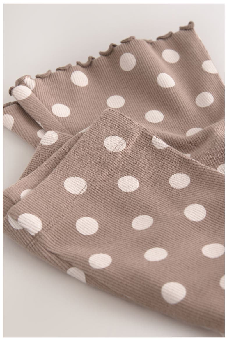 Kids' Rib Polka Dot Flare Leggings, Alternate, color, NEUTRAL