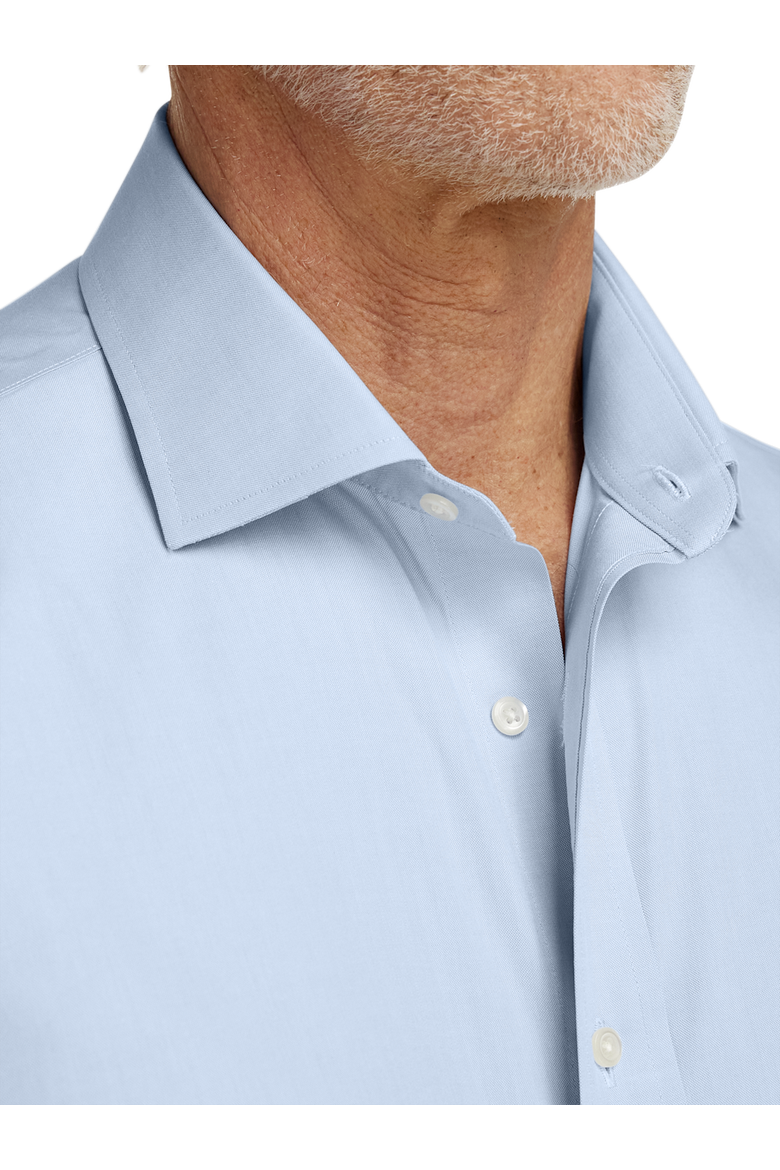 Non-iron Cotton Pinpoint Solid Spread Collar French Cuff Dress Shirt, Alternate, color, Blue