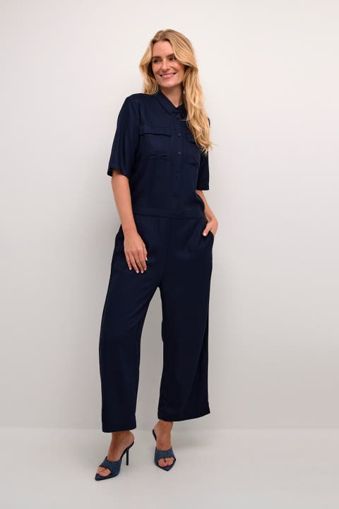 Ruthie Cropped Leg Button Jumpsuit