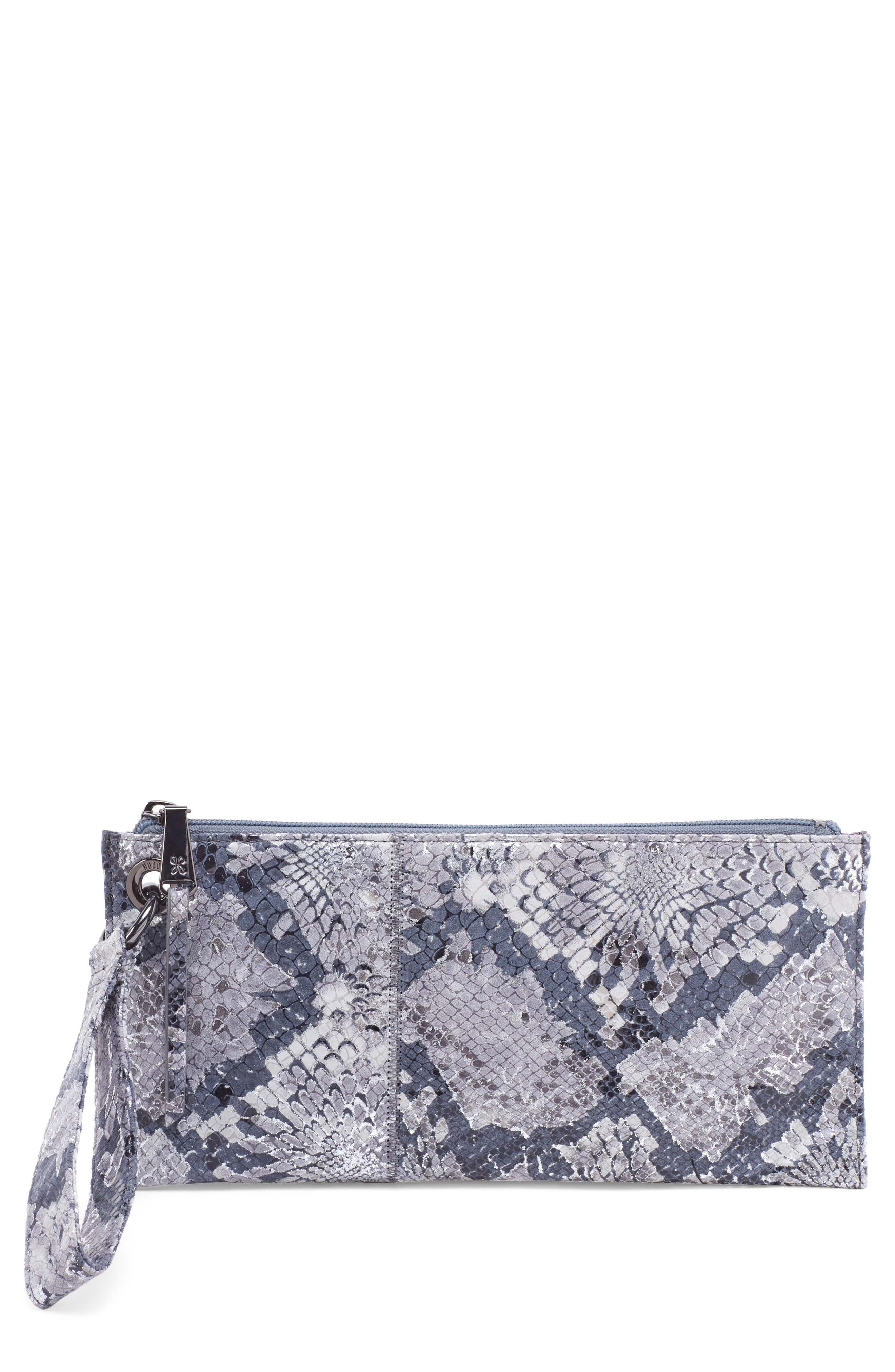 'Vida' Leather Clutch, Main, color, ENCHANTED FLORAL