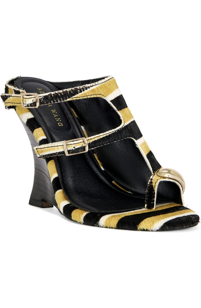 AZALEA WANG Giannis Genuine Calf Hair Wedge Sandal, Main, color,