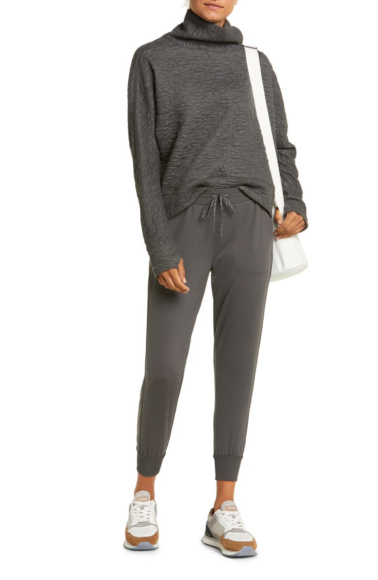 Zella Carey Quilted Funnel Neck Pullover, Alternate, color,