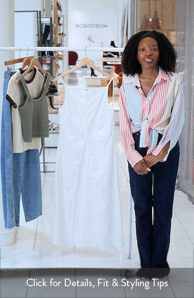 ASTR the Label Mercy Eyelet Cotton Button-Up Tunic Top (Women) | Nordstrom