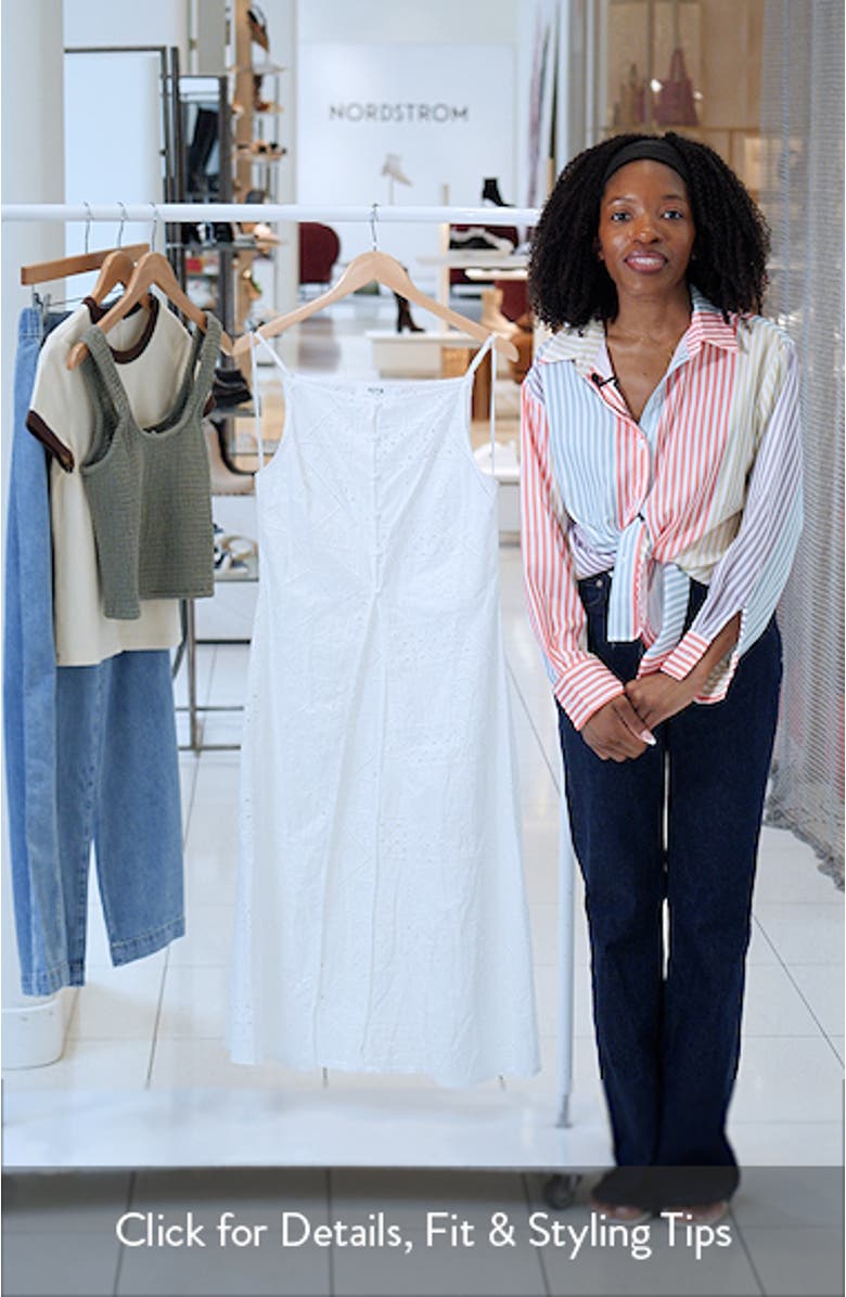 Mercy Eyelet Cotton Button-Up Tunic Top, sales video thumbnail