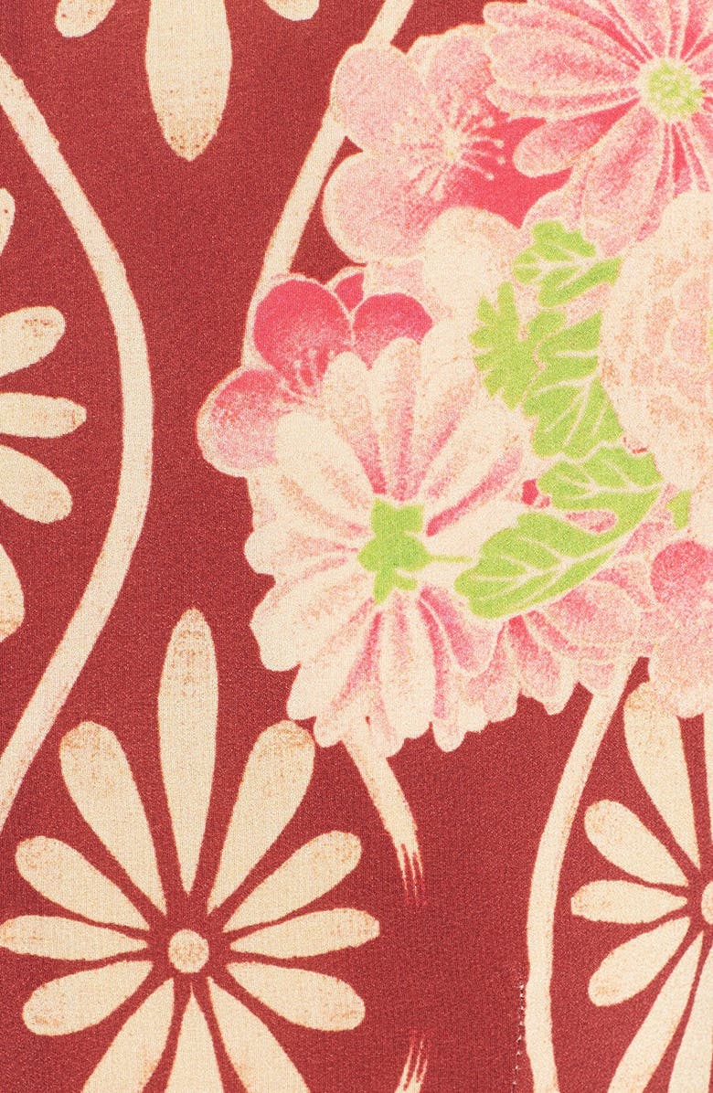 Simone Rocha Floral Print Puff Sleeve Silk Dress, Alternate, color, 