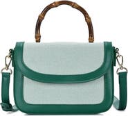 Rachel Zoe Mini Flap Canvas Bag with Bamboo Handle