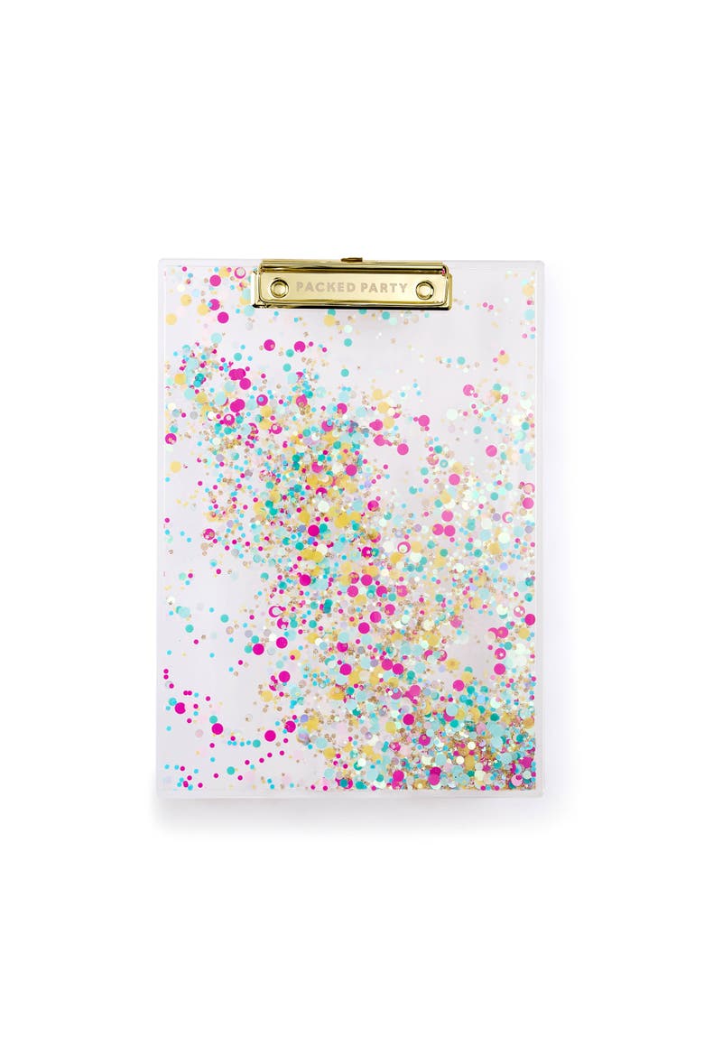 Confetti Filled Clipboard Desk Accessory, Main, color, Multicolor