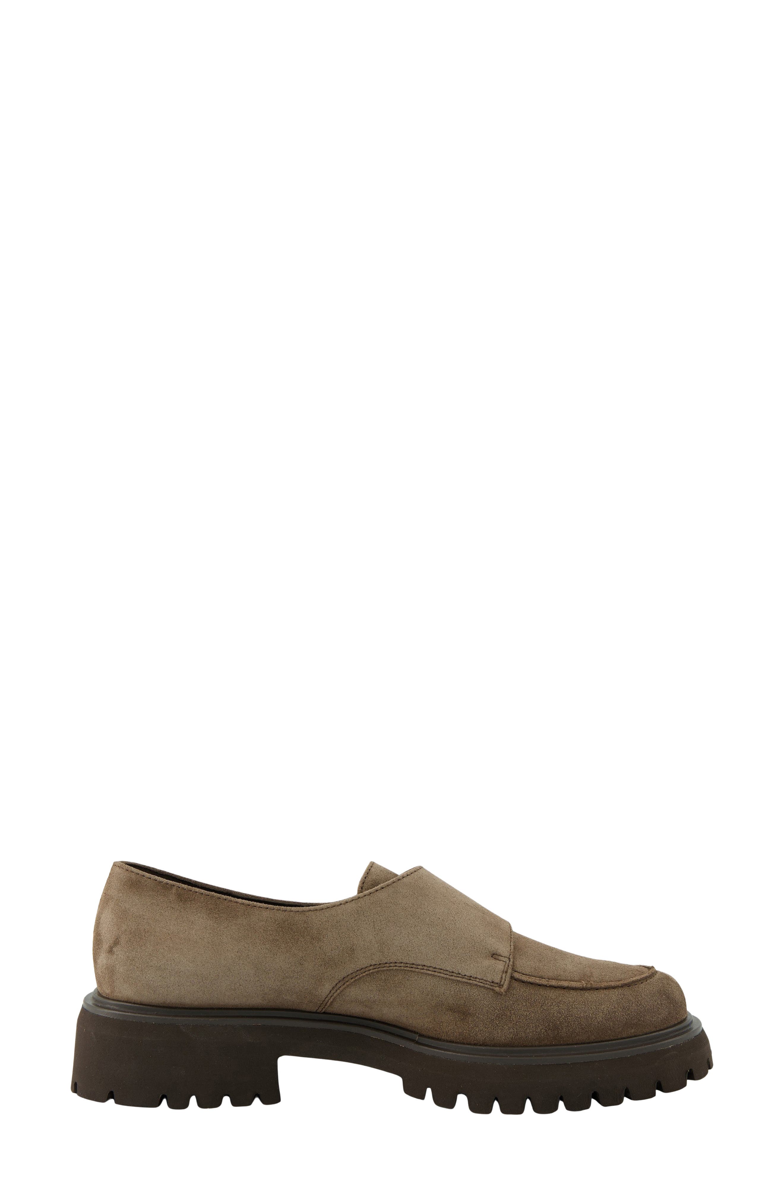 Flemming Lug Leather Loafer, Alternate, color, EARTH SUEDE