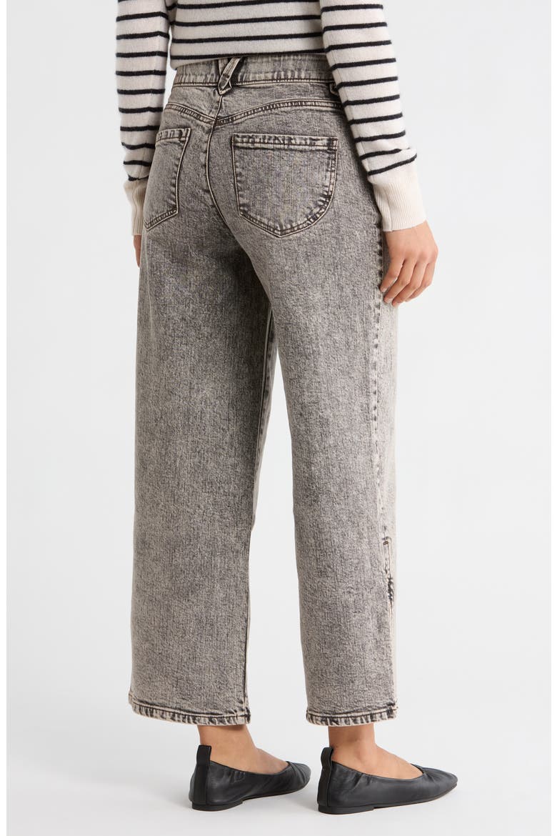 Faux Pearl Bead Wide Leg Jeans, Alternate, color, TINTED BROWN