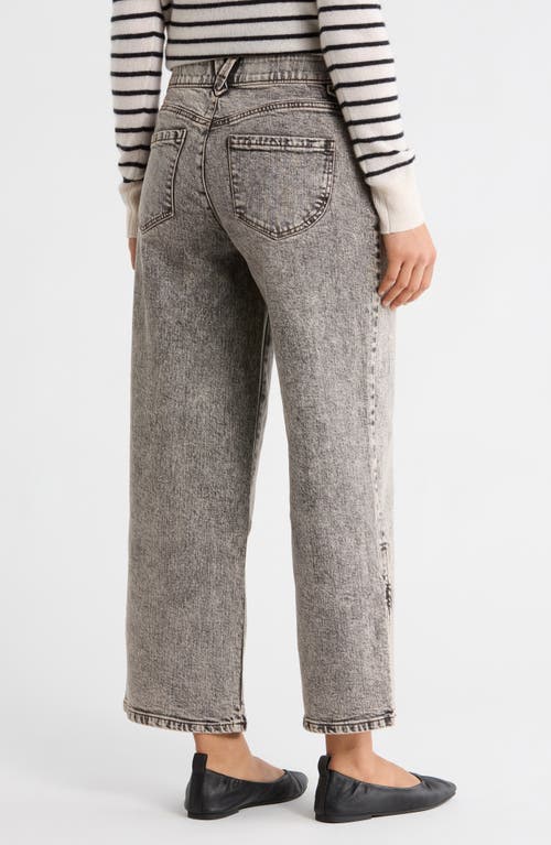 Democracy Faux Pearl Bead Wide Leg Jeans In Gray