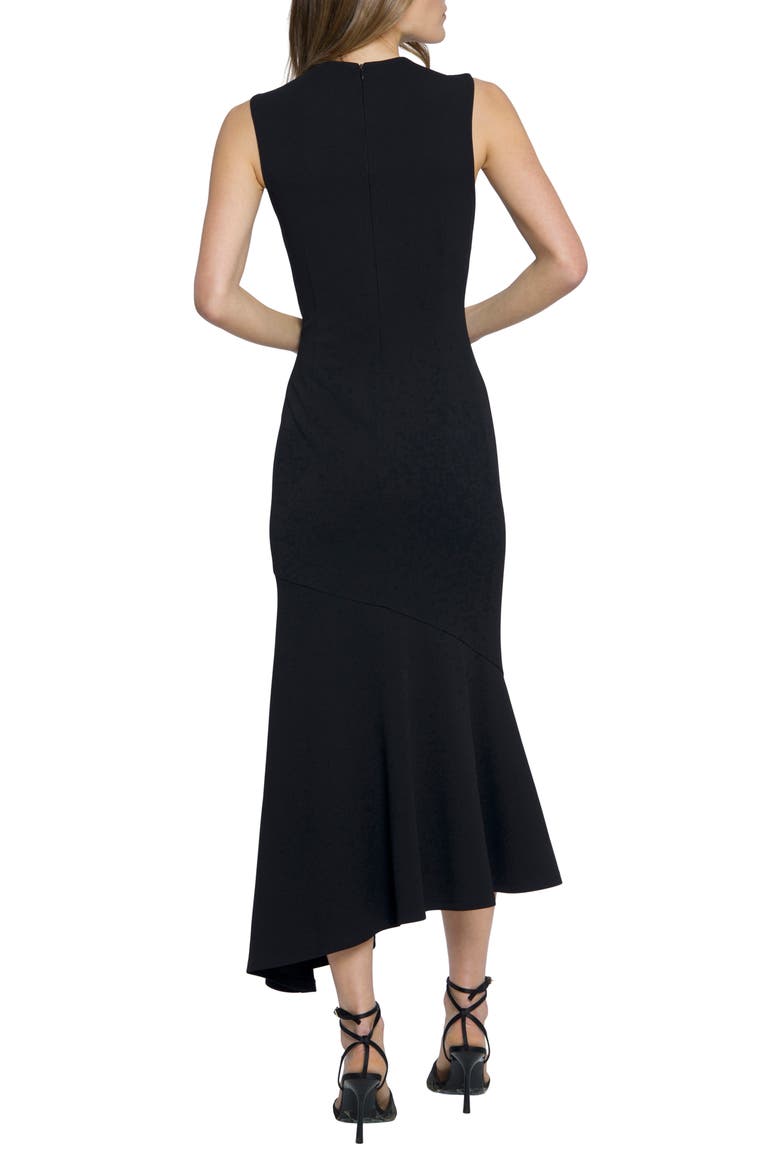 Asymmetric Sleeveless Midi Dress, Alternate, color, BLACK