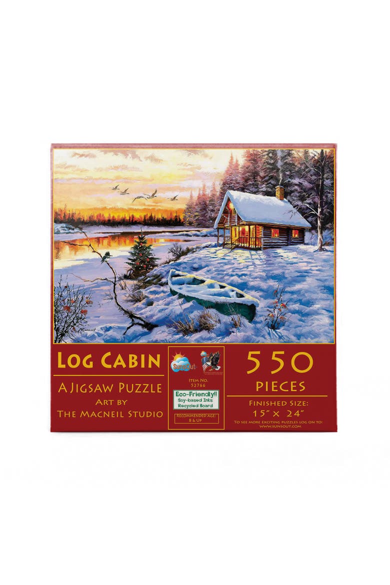 Log Cabin 550 piece Jigsaw Puzzle for Adults, Alternate, color, Multicolor
