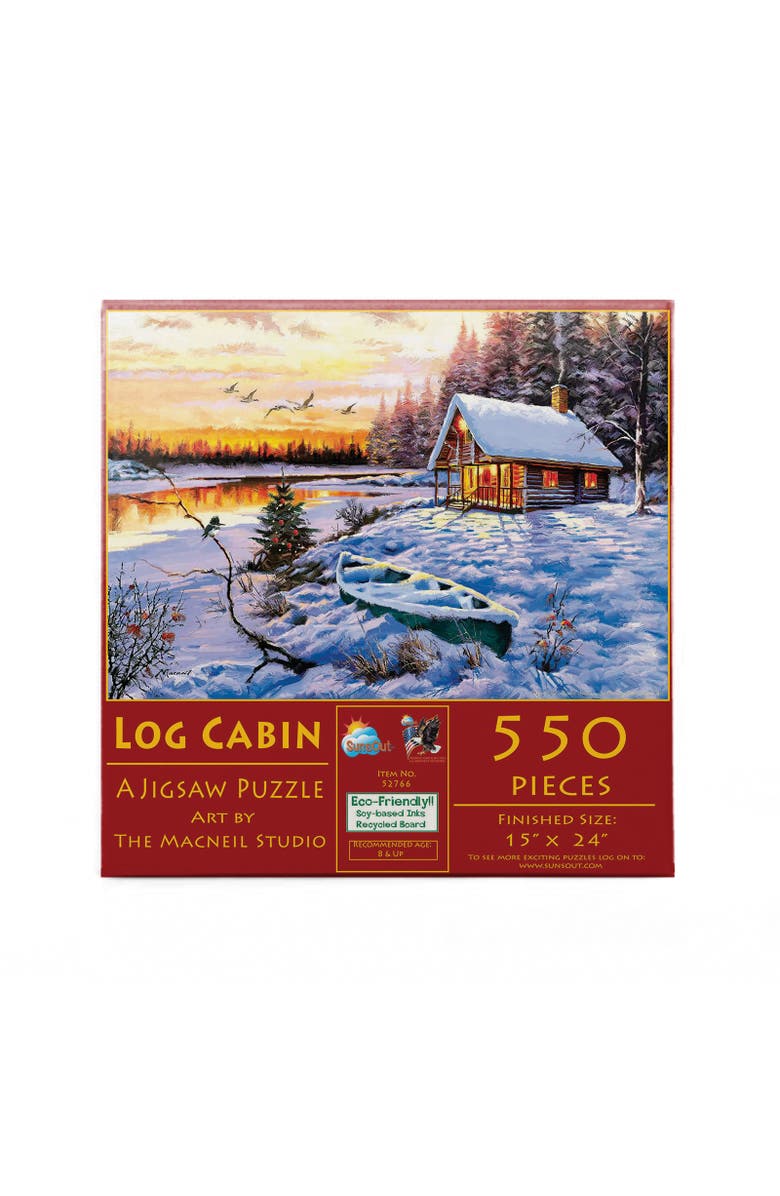 Sunsout Log Cabin 550 piece Jigsaw Puzzle for Adults, Alternate, color, Multicolor