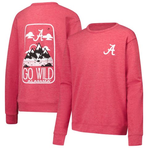Youth Wes & Willy Crimson Alabama Crimson Tide Tri-Blend Go Wild Pullover Sweatshirt