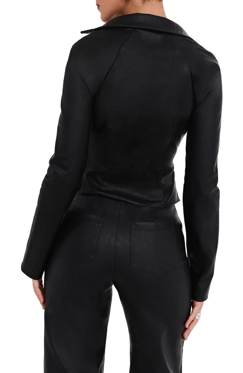 Mistress Rocks Lace-Up Faux Leather Top, Alternate, color,