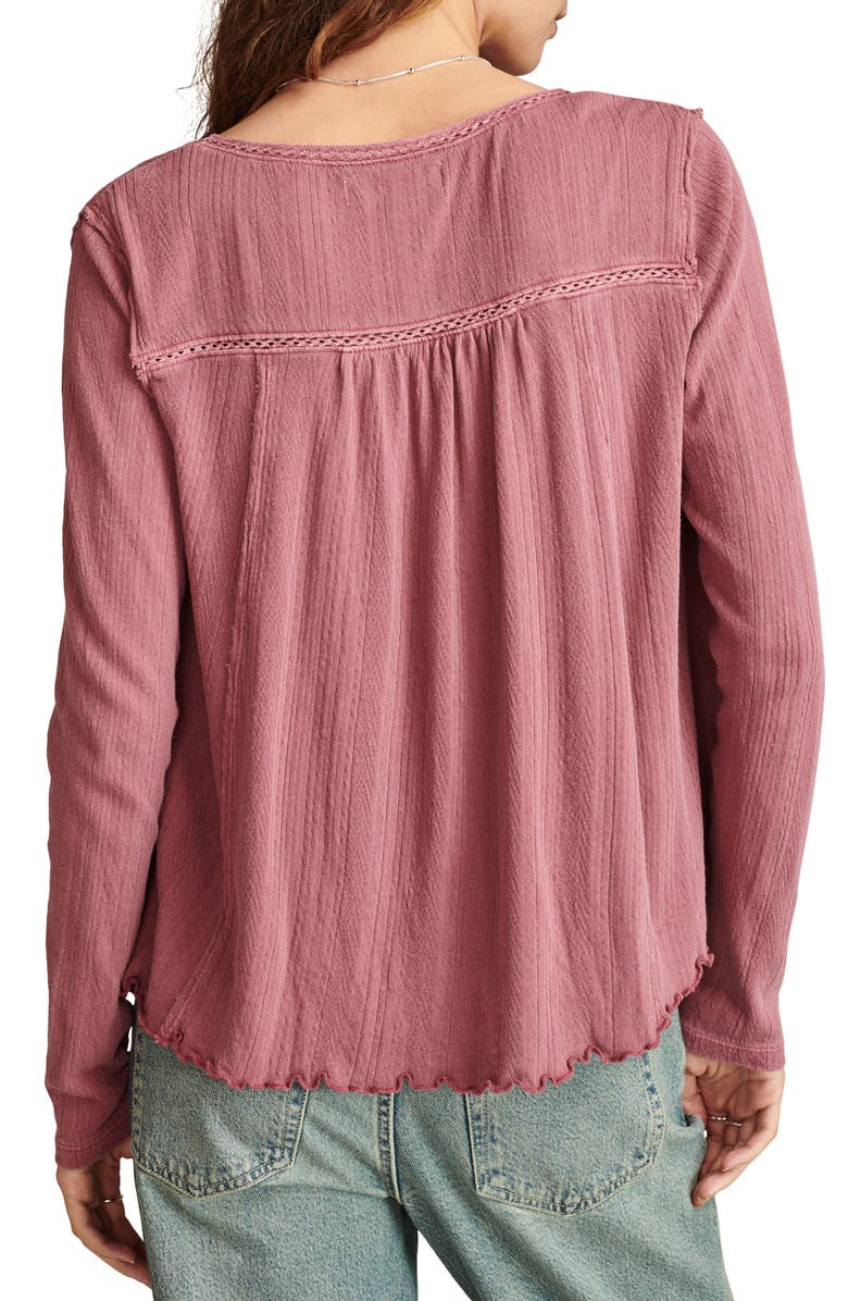 Lucky Brand Lace Trim Knit Top, Alternate, color,
