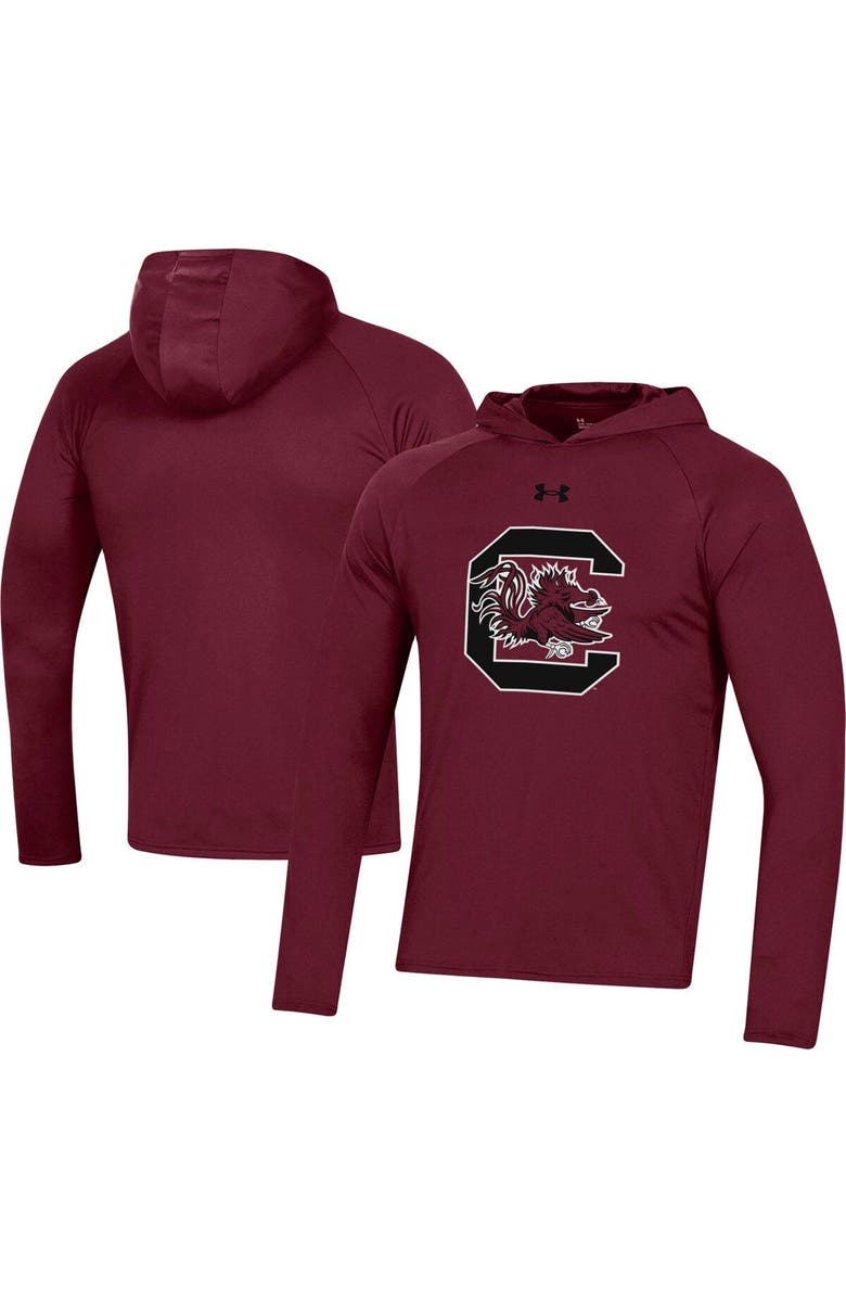 Under Armour Men's Under Armour  Garnet South Carolina Gamecocks School Logo Raglan Long Sleeve Hoodie Performance T-Shirt, Main, color, 