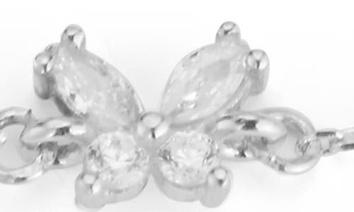Glaze Jewelry Cubic Zirconia Butterfly Station Necklace In Metallic