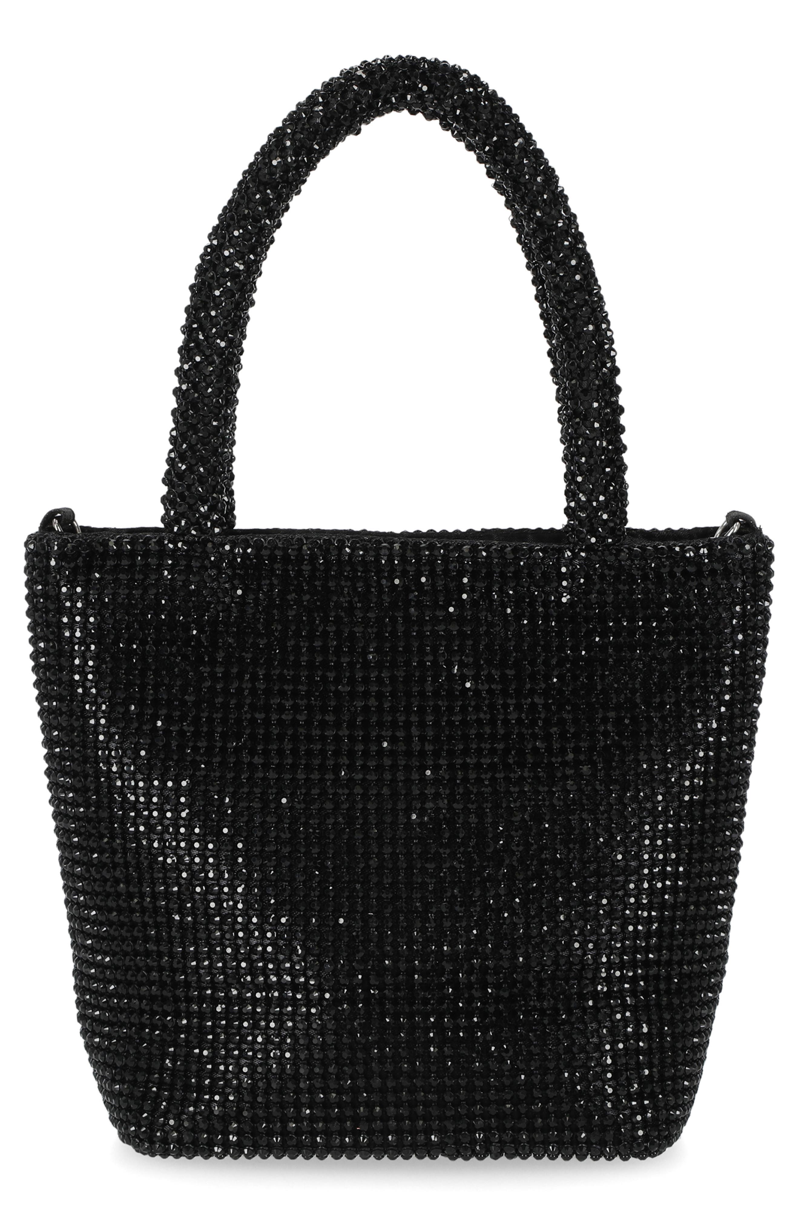 Jessica McClintock Crystal Embellished Chase Top Handle Mini Tote Bag, Alternate, color, Black
