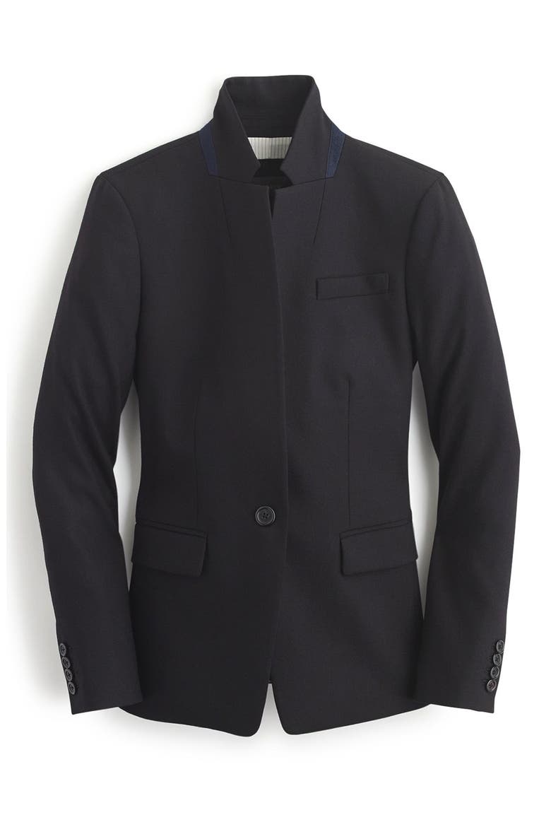 Regent Stand Collar Blazer, Main, color, BLACK