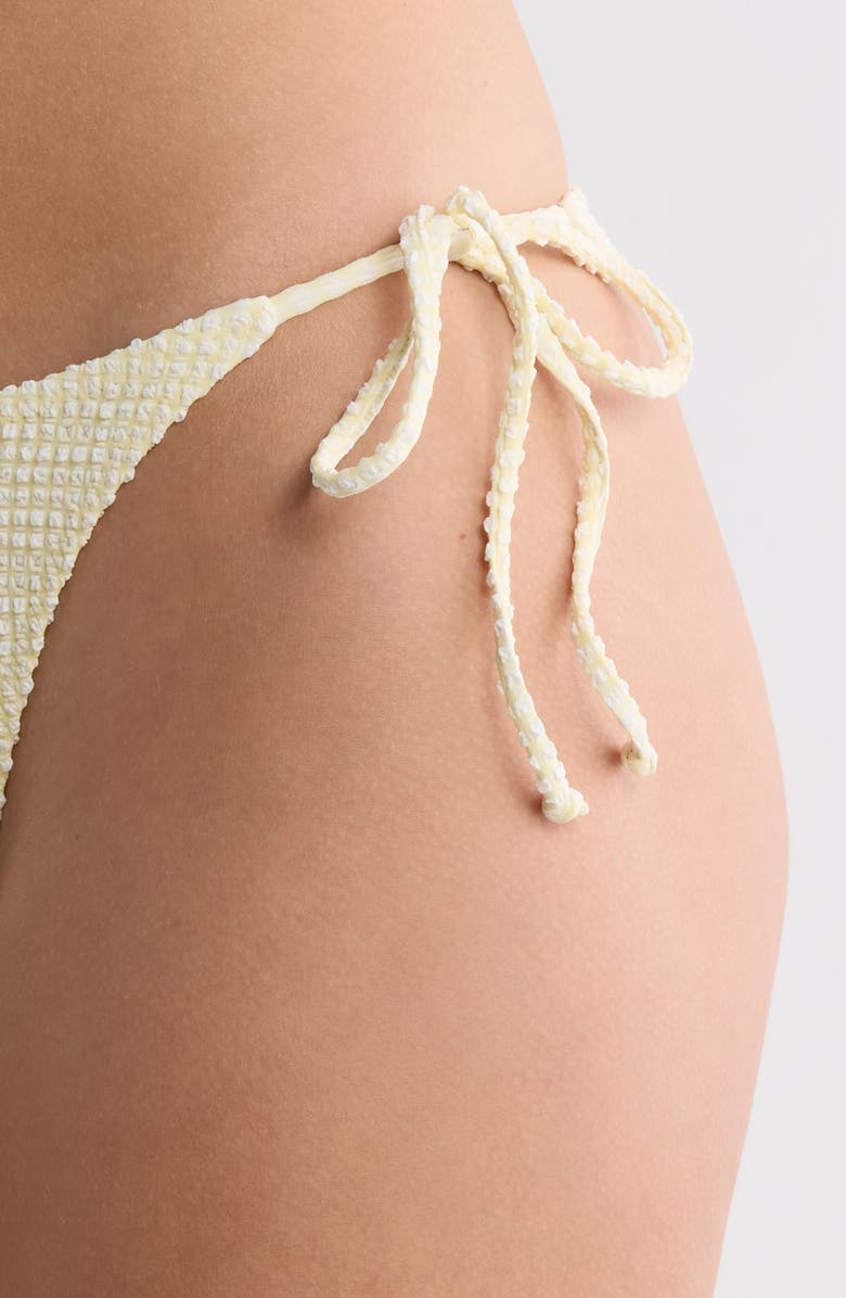 PacSun Rebecca Tie Side Bikini Bottoms, Alternate, color, French Vanilla/ Gingham