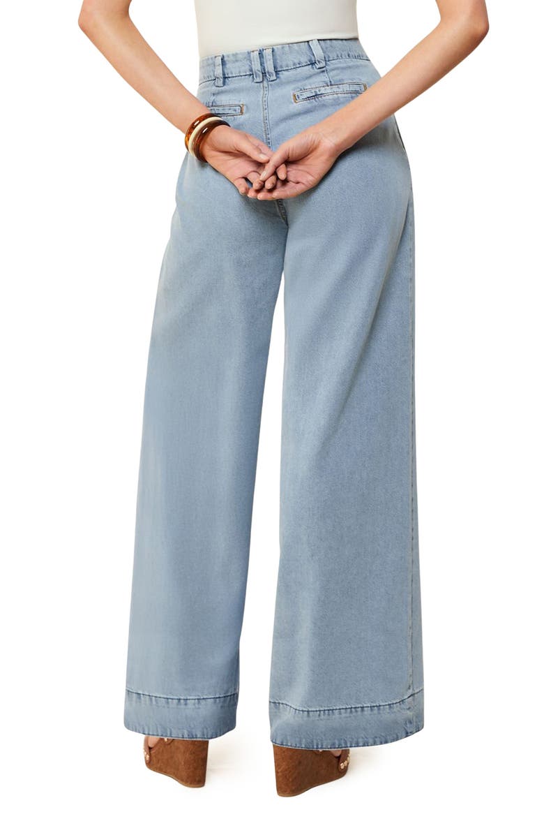 Friends Like These Pleated Wide Leg Trouser Jeans, Alternate, color,