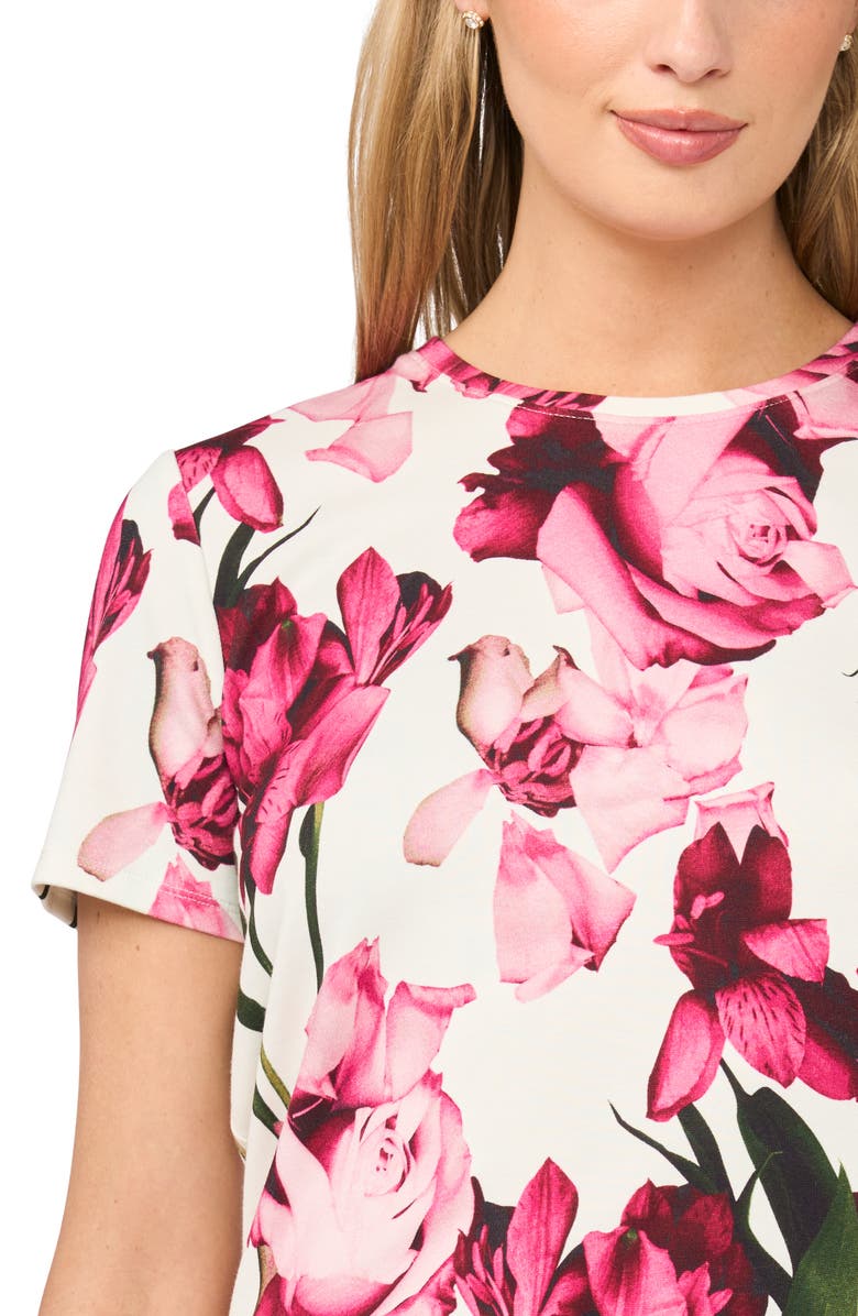 Ted Baker Willow Floral T-Shirt, Alternate, color, Ultra White