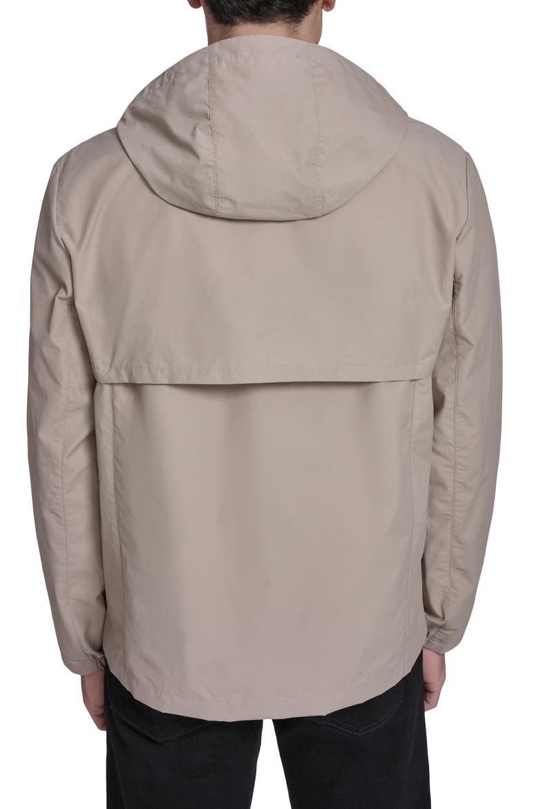 Water Resistant Packable Hooded Cotton Blend Running Jacket, Alternate, color, KHAKI