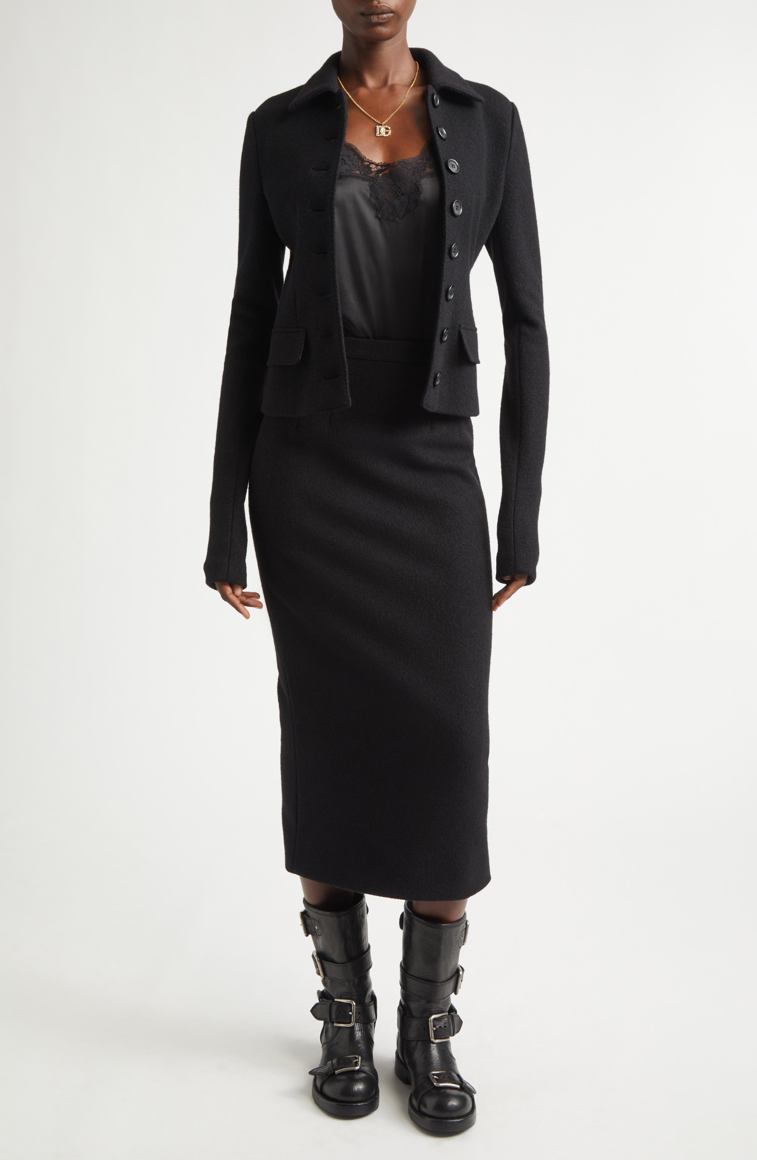 Boiled Wool Fitted Jacket - image 2