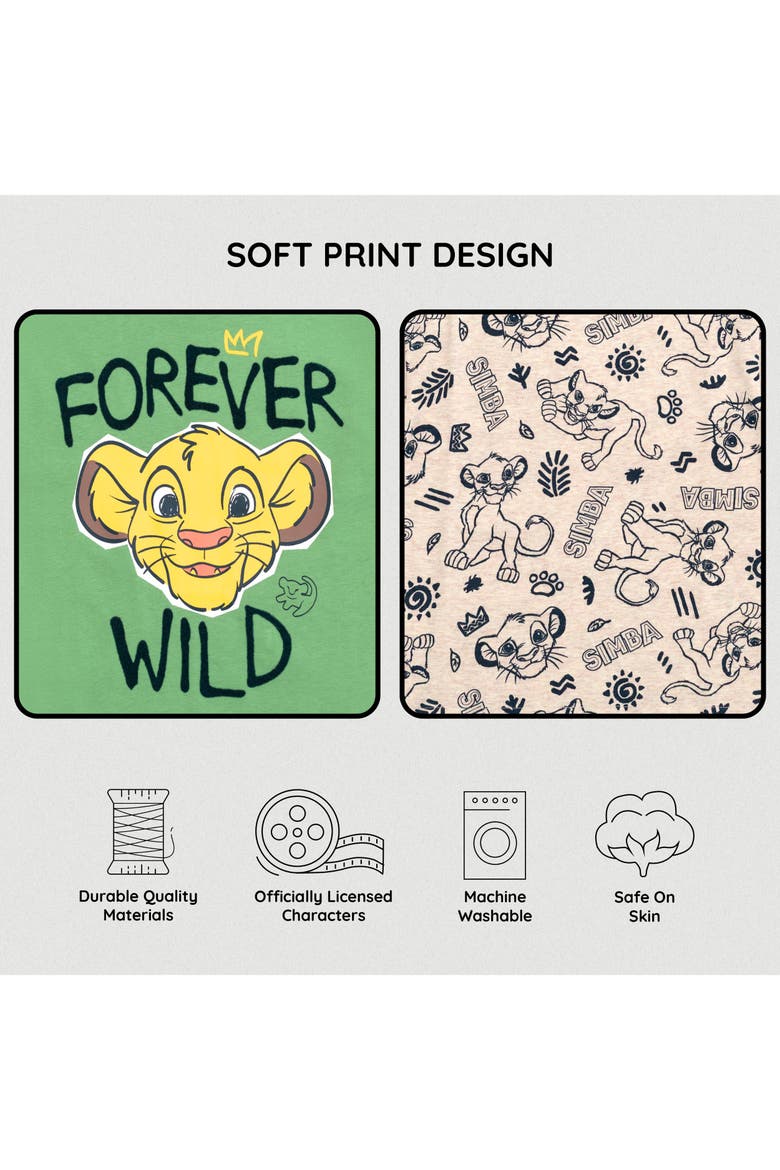 Lion King Simba 2-Pack Short Sleeve T-Shirts, Alternate, color, Simba Green Oatmeal