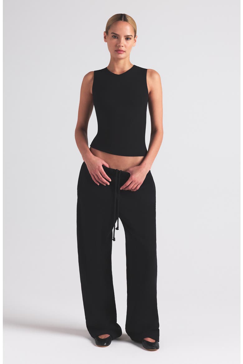 Soft Lounge V-Neck Tank Top, Alternate, color, ONYX