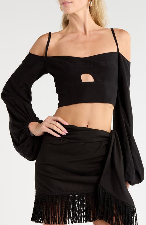 Ashton Cold Shoulder Crop Top