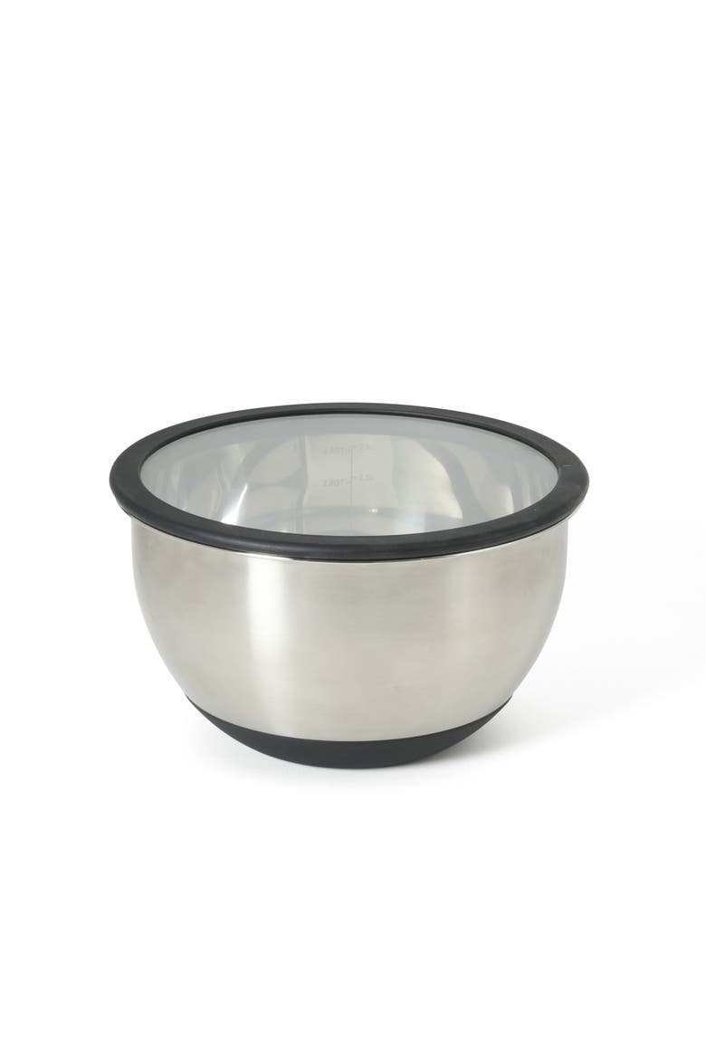 Orbit 3-Piece Stainless Steel Mixing Bowl Set with Glass Lids, Alternate, color, Silver