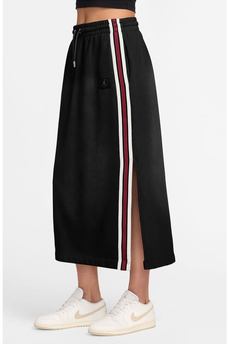 Sportswear Cotton Midi Skirt, Alternate, color, BLACK/ DARK SMOKE GREY