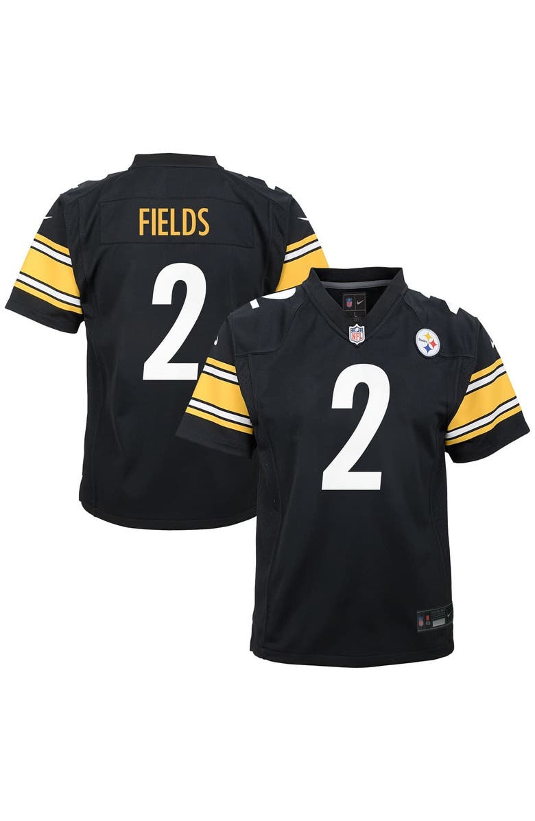 Nike Youth Nike Justin Fields Black Pittsburgh Steelers Team Game Jersey, Main, color, 