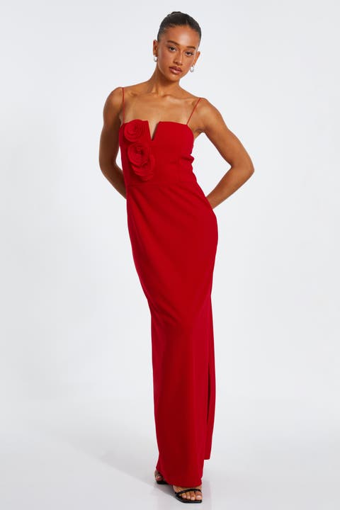 Virosa Floral Embroidered Velour Gown – Disturbia
