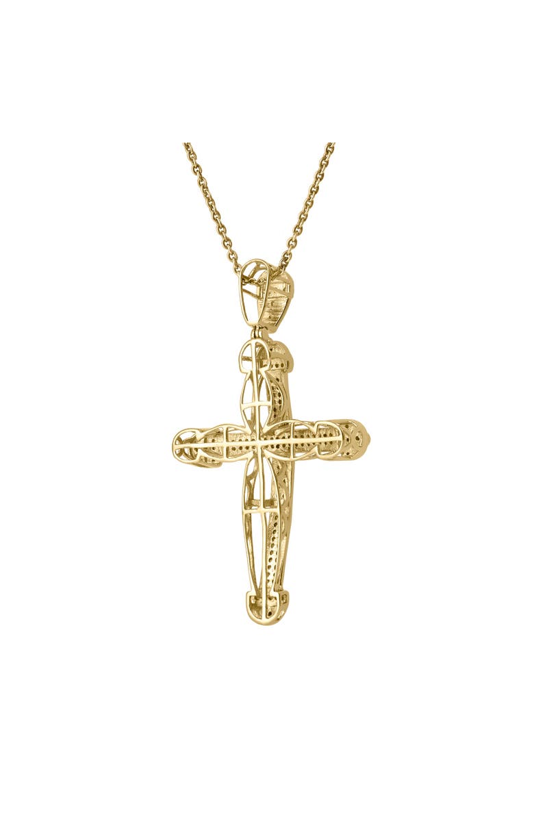LuvMyJewelry Haven 10K Gold Diamond Cross Pendant - 0.50 CT, Alternate, color, 10K Yellow Gold