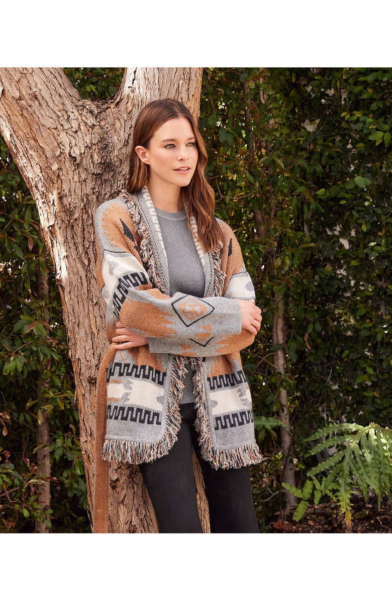 Karen Kane Jacquard Belted Cardigan, Alternate, color, 