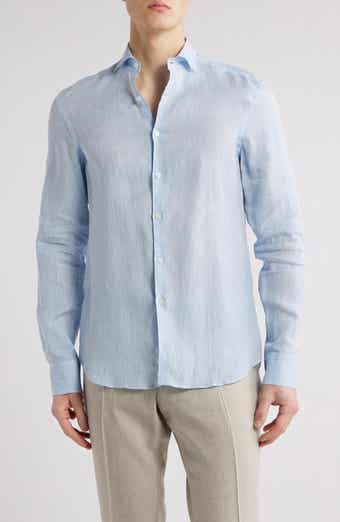 Canali Regular Fit Linen Dress Shirt