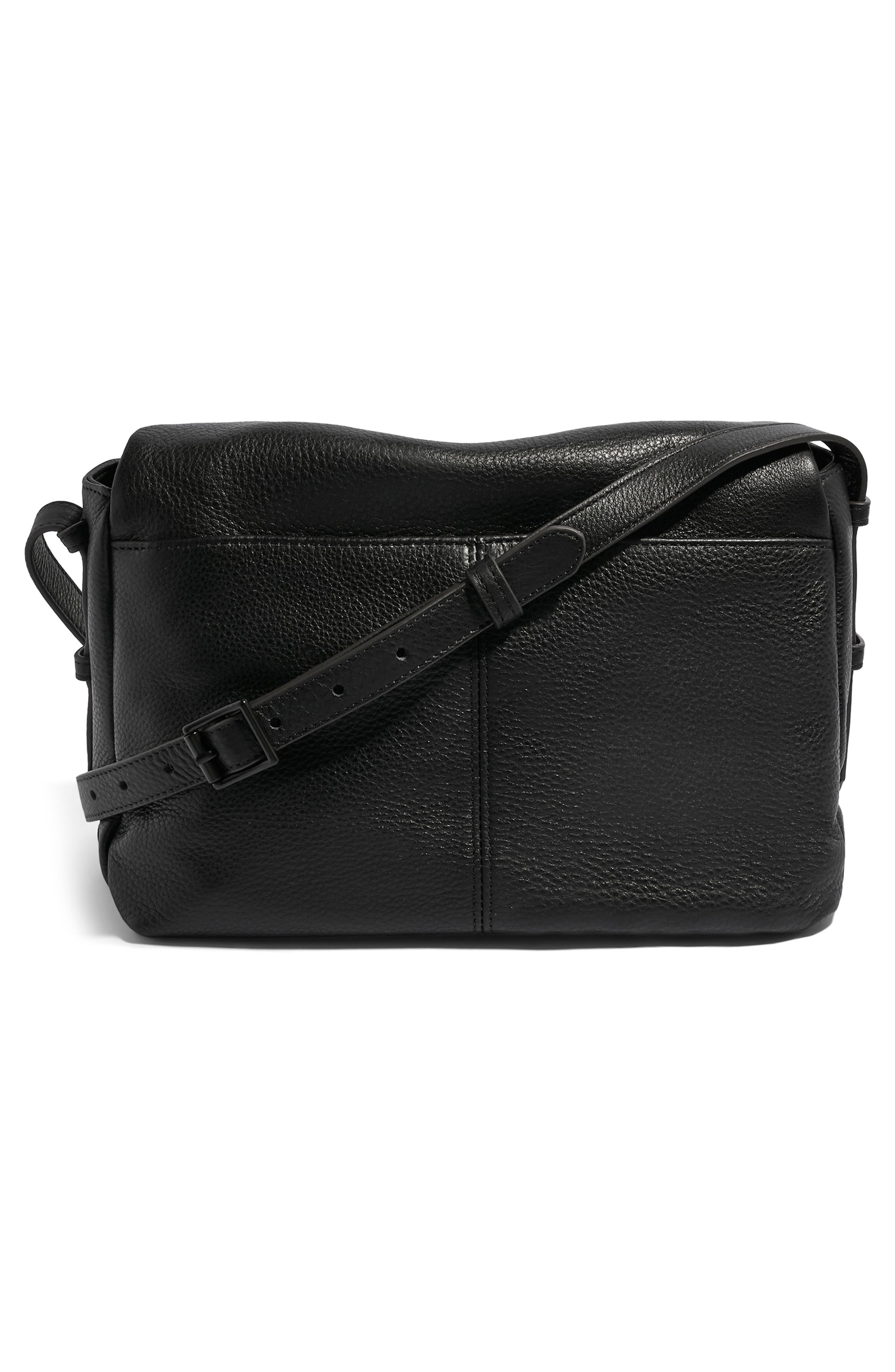 AIMEE Bali Leather Crossbody Bag, Alternate, color, Black W/ Black
